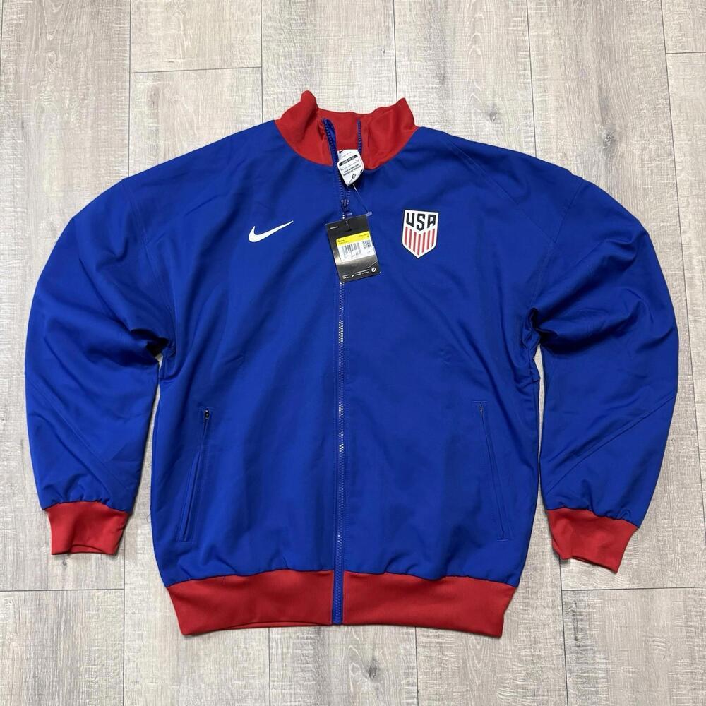 Nike Dri-FIT Full Zip Soccer USMNT Strike Jacket Blue FJ2910-417 Size Small Men